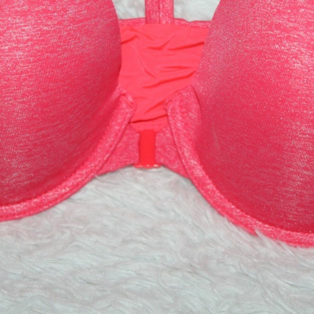 ✨2/$20 Victoria's Secret Racerback Semi Demi Bra Pink Spacedye Size 32D HW8122 - Picture 2 of 6